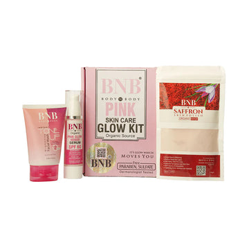 BNB Pink Glow Kit ( Toneup Facewash + Saffron Mask + Pink Glow Sunscreen Spf 60 )